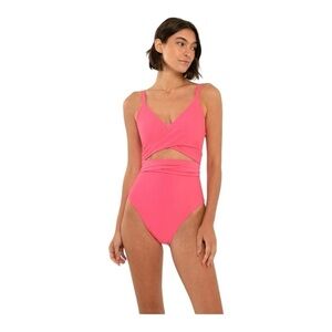 Citrine Swim Amelia One Piece in Dark Coral NWT